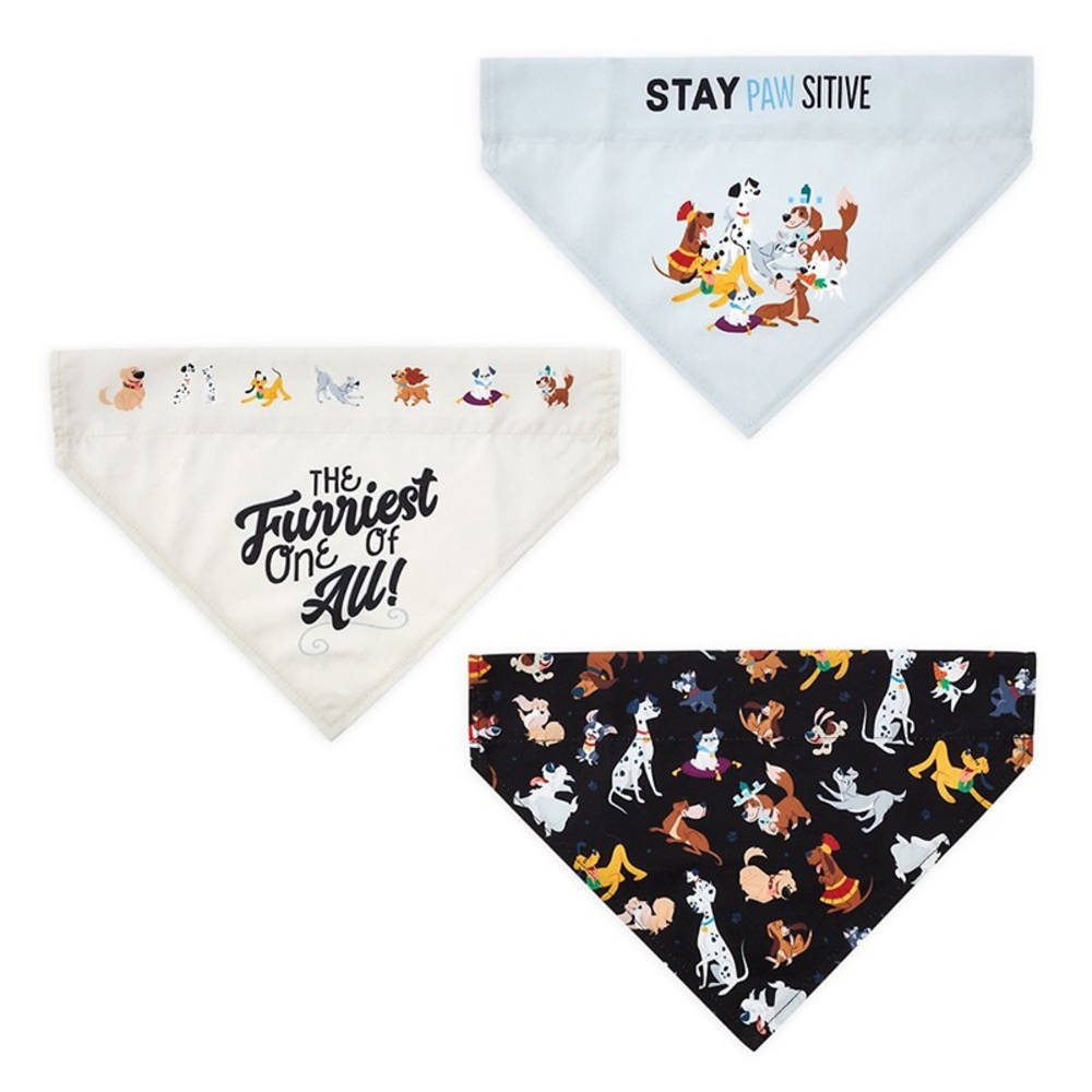 Disney Tails Set of 3 Disney Dog Over the Collar Bandanas NWOT